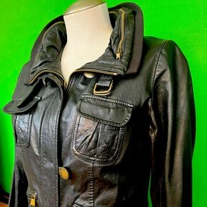 Andrew Marc black motorcycle jacket